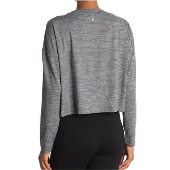 Zella Tops - Zella Active Cropped Long Sleeve Top Heather Gray XS